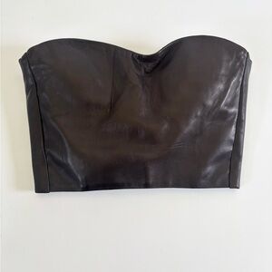Maryam Nassir Zadeh dark brown lamb leather bustier size 6
